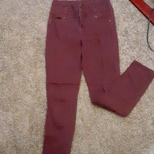 Rue21  Super Skinny Jeans, size 3/4R, maroonish color